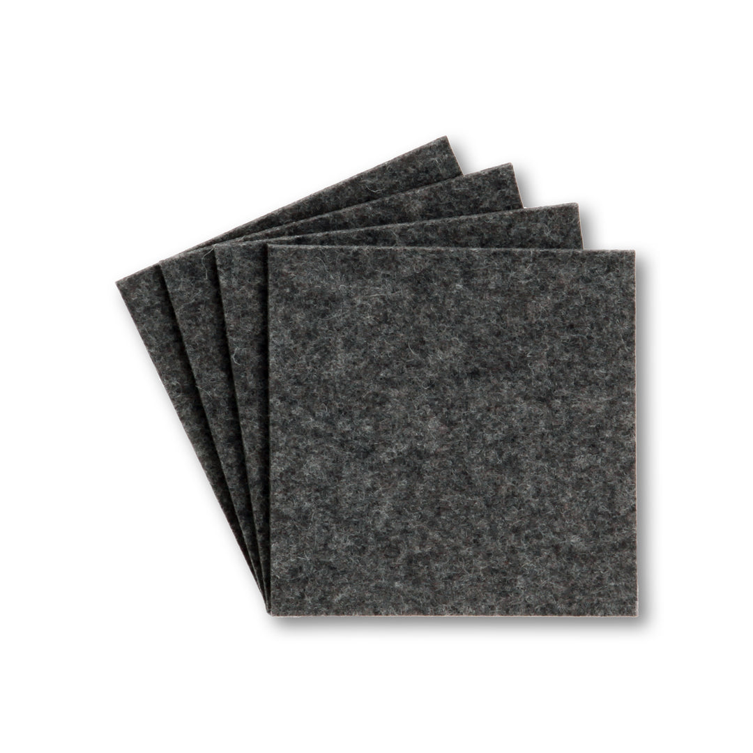 Coasters made of felt design felt (100% wool felt), square, 11 x 11 cm, 3 mm thick, 4 pieces