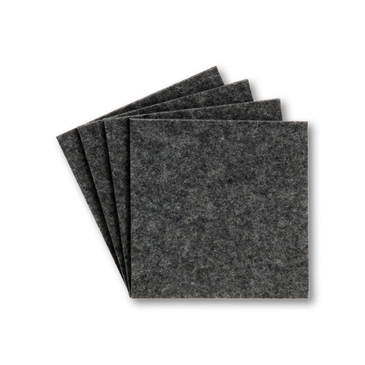 Coasters made of felt design felt (100% wool felt), square, 11 x 11 cm, 3 mm thick, 4 pieces