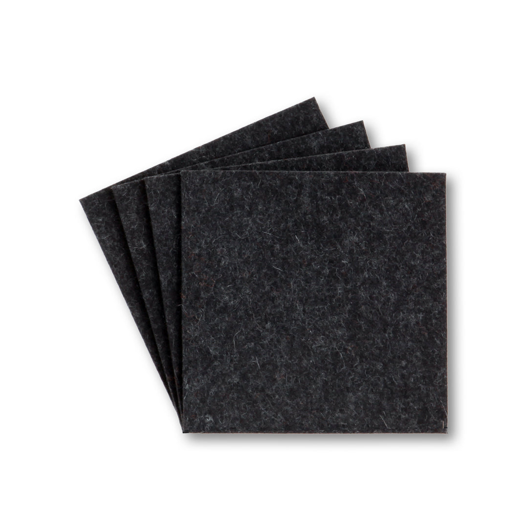 Coasters made of felt design felt (100% wool felt), square, 11 x 11 cm, 3 mm thick, 4 pieces