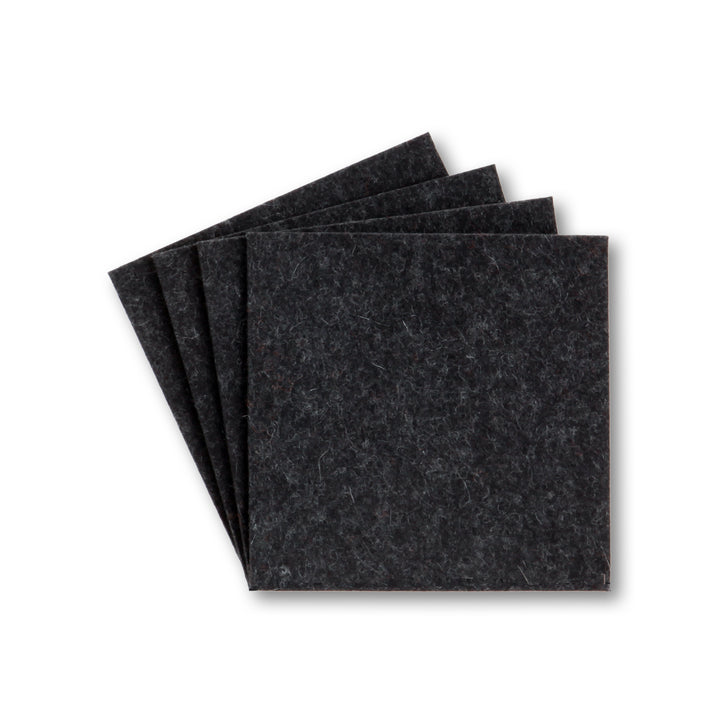 Coasters made of felt design felt (100% wool felt), square, 11 x 11 cm, 3 mm thick, 4 pieces