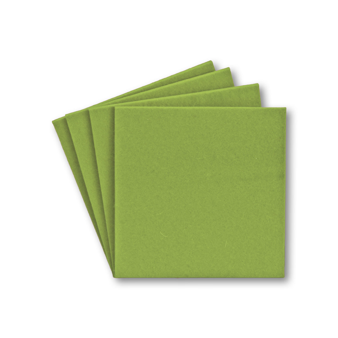 Coasters made of felt design felt (100% wool felt), square, 11 x 11 cm, 3 mm thick, 4 pieces