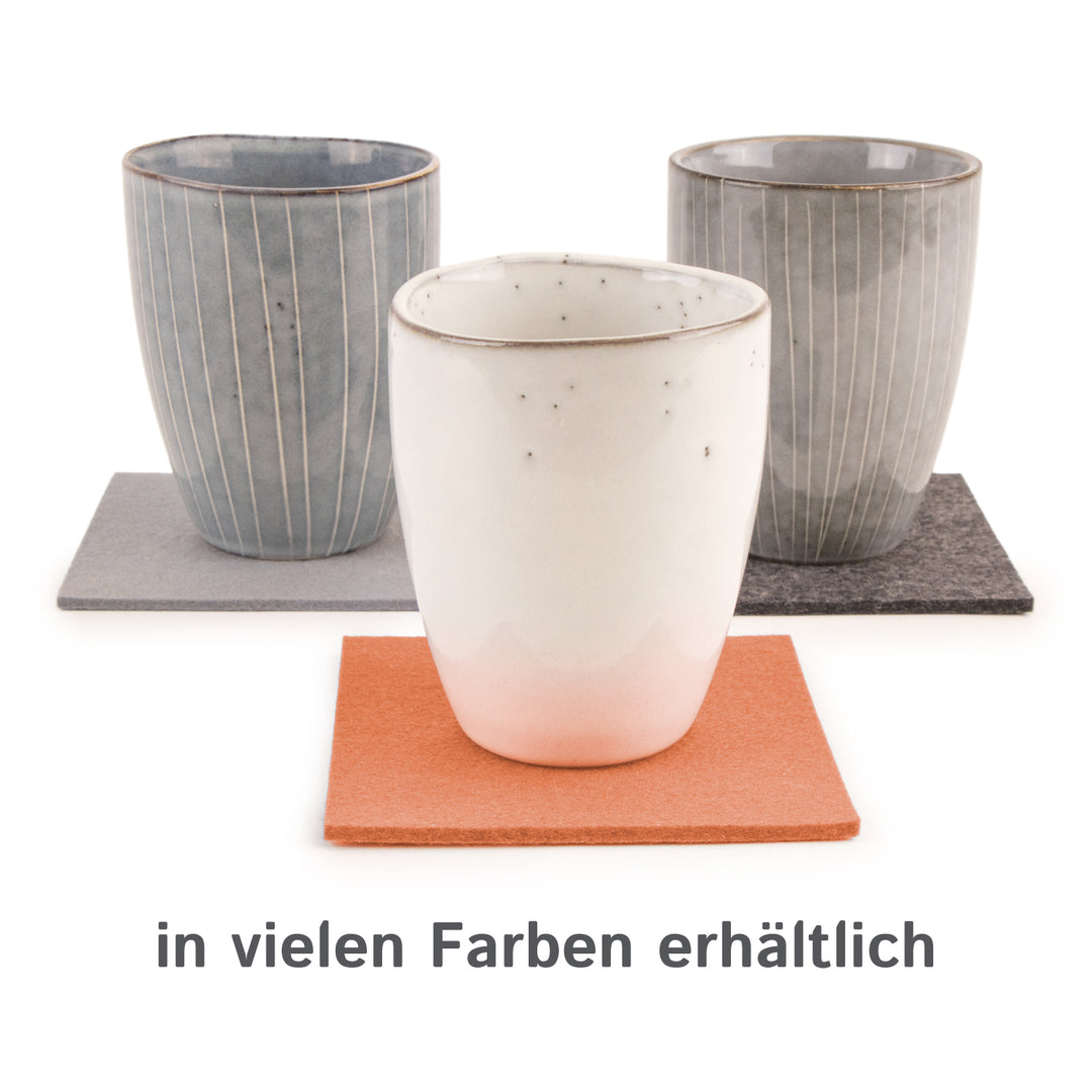 Coasters made of felt design felt (100% wool felt), square, 11 x 11 cm, 3 mm thick, 4 pieces