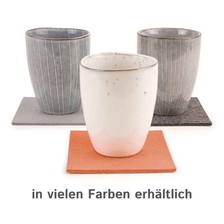 Coasters made of felt design felt (100% wool felt), square, 11 x 11 cm, 3 mm thick, 4 pieces