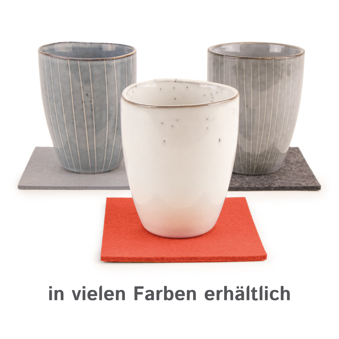 Coasters made of felt design felt (100% wool felt), square, 11 x 11 cm, 3 mm thick, 4 pieces