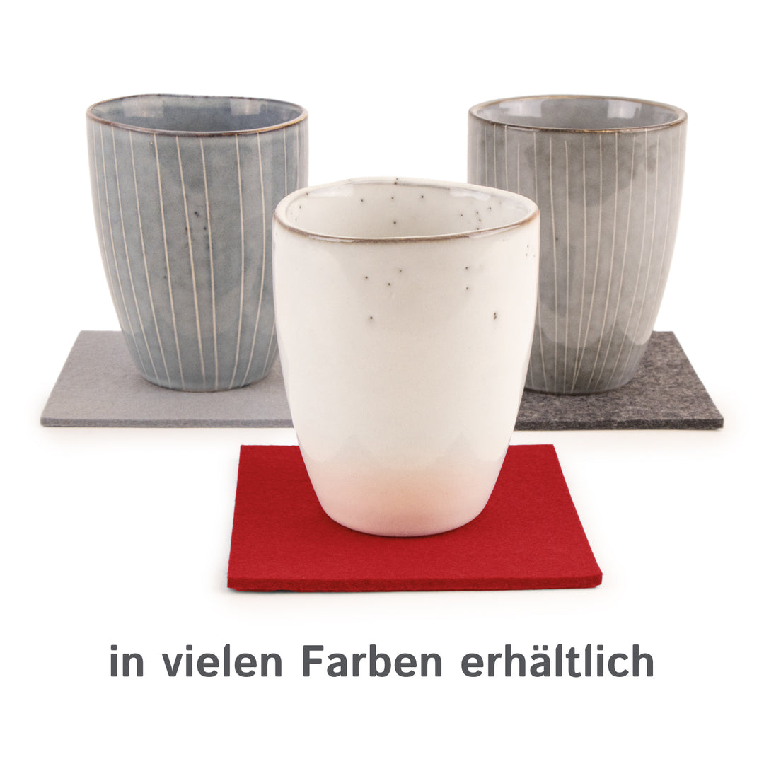 Coasters made of felt design felt (100% wool felt), square, 11 x 11 cm, 3 mm thick, 4 pieces