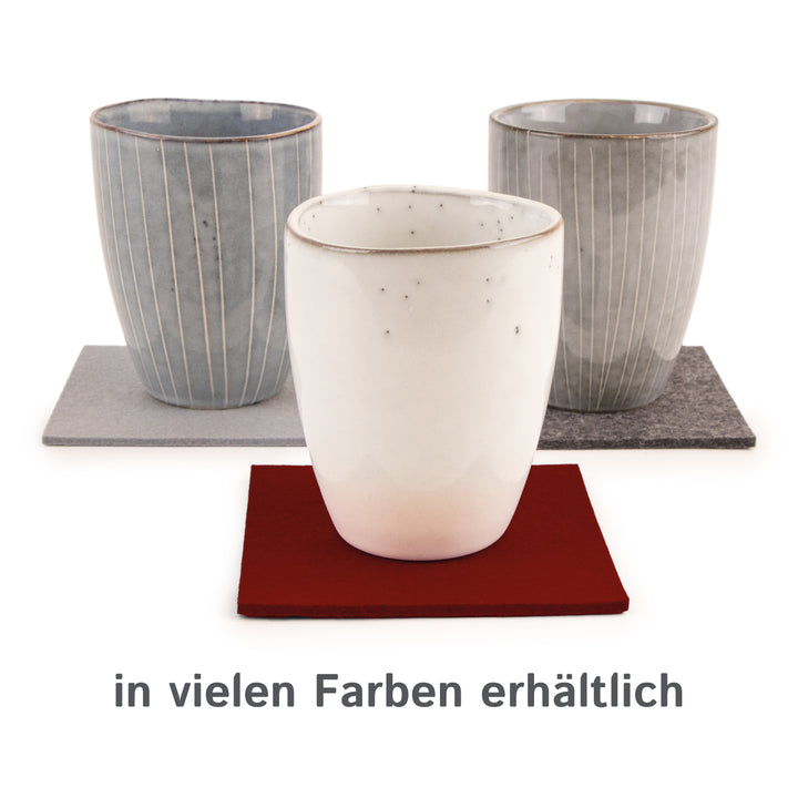 Coasters made of felt design felt (100% wool felt), square, 11 x 11 cm, 3 mm thick, 4 pieces