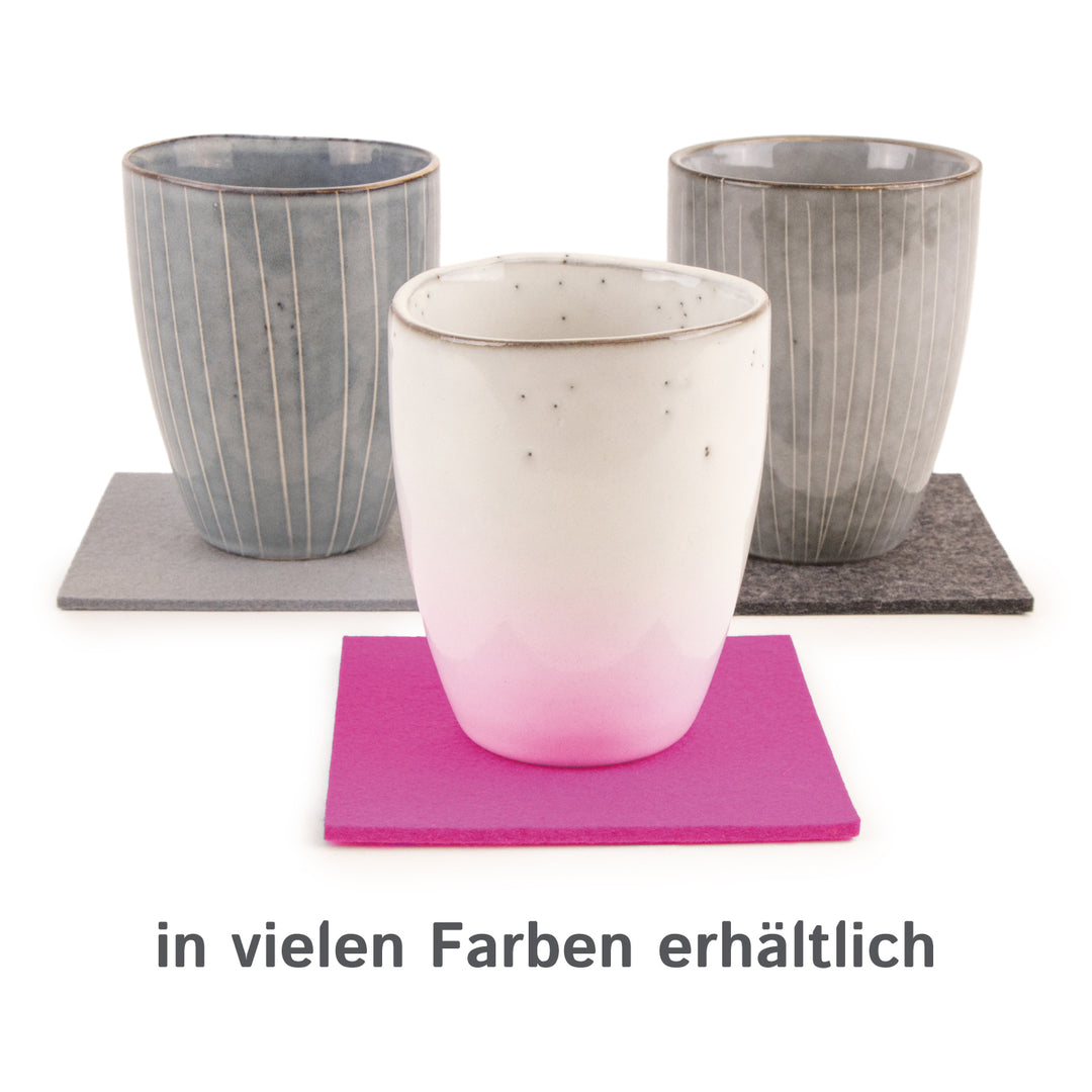 Coasters made of felt design felt (100% wool felt), square, 11 x 11 cm, 3 mm thick, 4 pieces