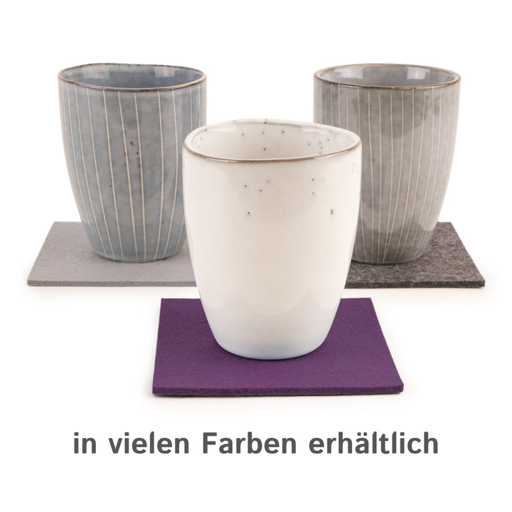 Coasters made of felt design felt (100% wool felt), square, 11 x 11 cm, 3 mm thick, 4 pieces