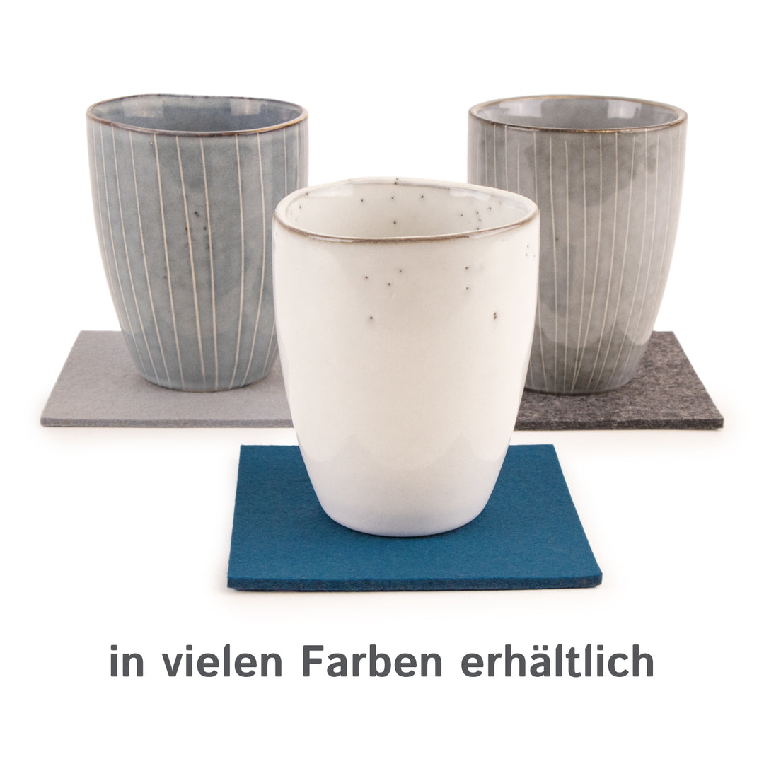 Coasters made of felt design felt (100% wool felt), square, 11 x 11 cm, 3 mm thick, 4 pieces