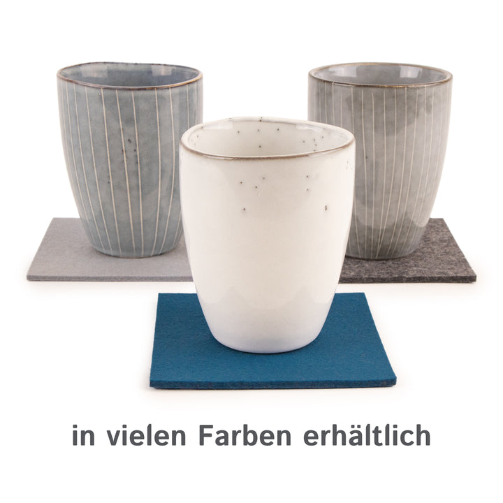 Coasters made of felt design felt (100% wool felt), square, 11 x 11 cm, 3 mm thick, 4 pieces