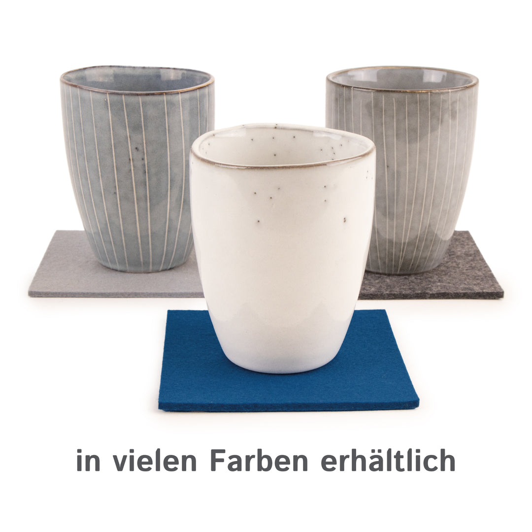 Coasters made of felt design felt (100% wool felt), square, 11 x 11 cm, 3 mm thick, 4 pieces