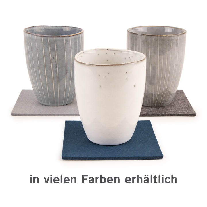 Coasters made of felt design felt (100% wool felt), square, 11 x 11 cm, 3 mm thick, 4 pieces