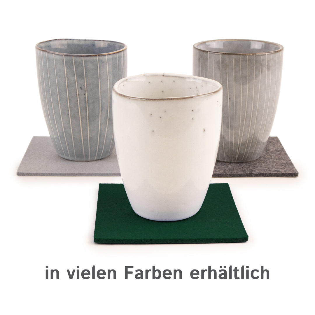 Coasters made of felt design felt (100% wool felt), square, 11 x 11 cm, 3 mm thick, 4 pieces