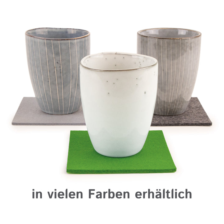 Coasters made of felt design felt (100% wool felt), square, 11 x 11 cm, 3 mm thick, 4 pieces