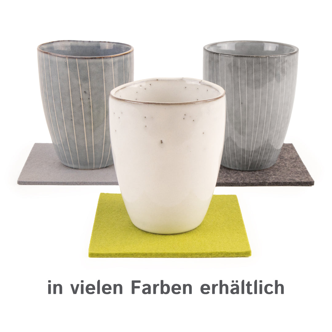 Coasters made of felt design felt (100% wool felt), square, 11 x 11 cm, 3 mm thick, 4 pieces