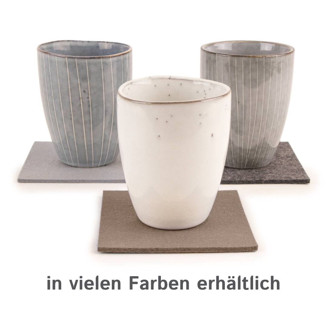 Coasters made of felt design felt (100% wool felt), square, 11 x 11 cm, 3 mm thick, 4 pieces