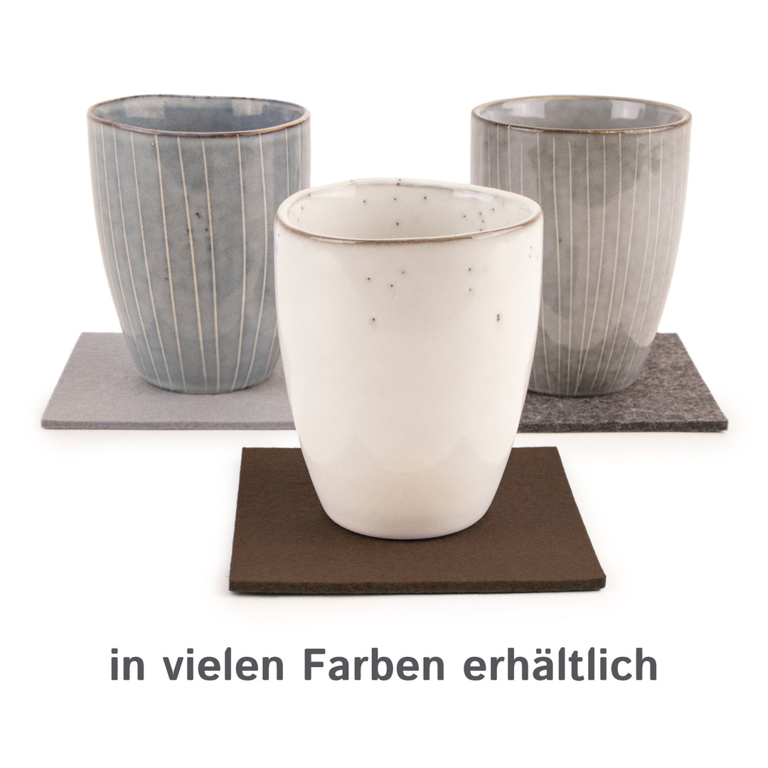 Coasters made of felt design felt (100% wool felt), square, 11 x 11 cm, 3 mm thick, 4 pieces