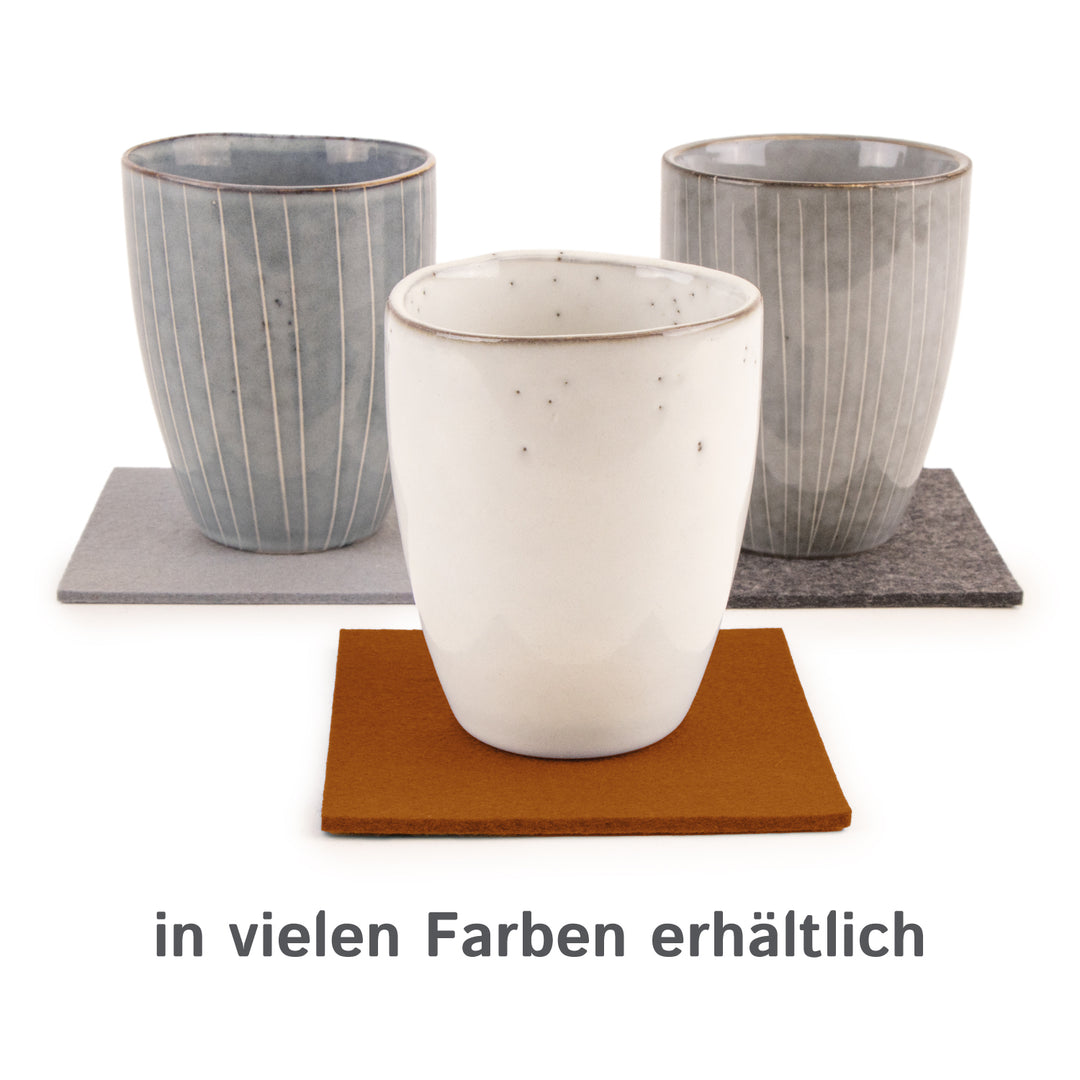 Coasters made of felt design felt (100% wool felt), square, 11 x 11 cm, 3 mm thick, 4 pieces