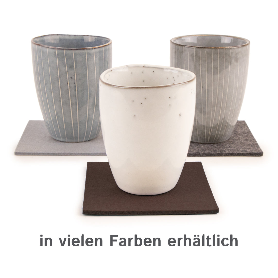 Coasters made of felt design felt (100% wool felt), square, 11 x 11 cm, 3 mm thick, 4 pieces