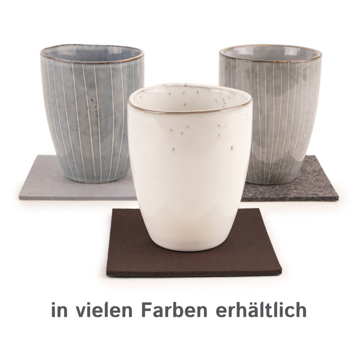 Coasters made of felt design felt (100% wool felt), square, 11 x 11 cm, 3 mm thick, 4 pieces