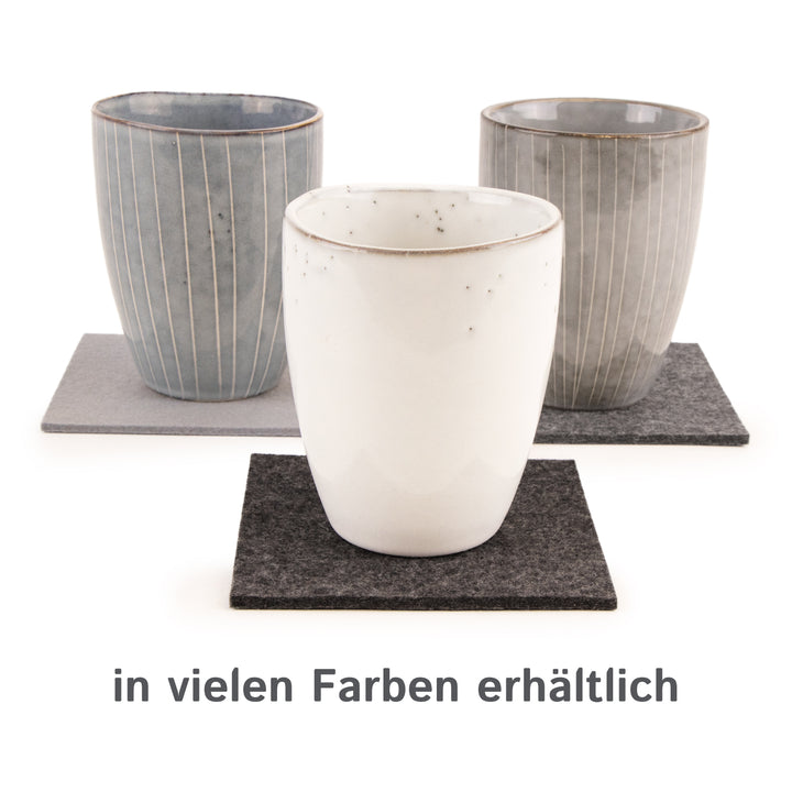 Coasters made of felt design felt (100% wool felt), square, 11 x 11 cm, 3 mm thick, 4 pieces