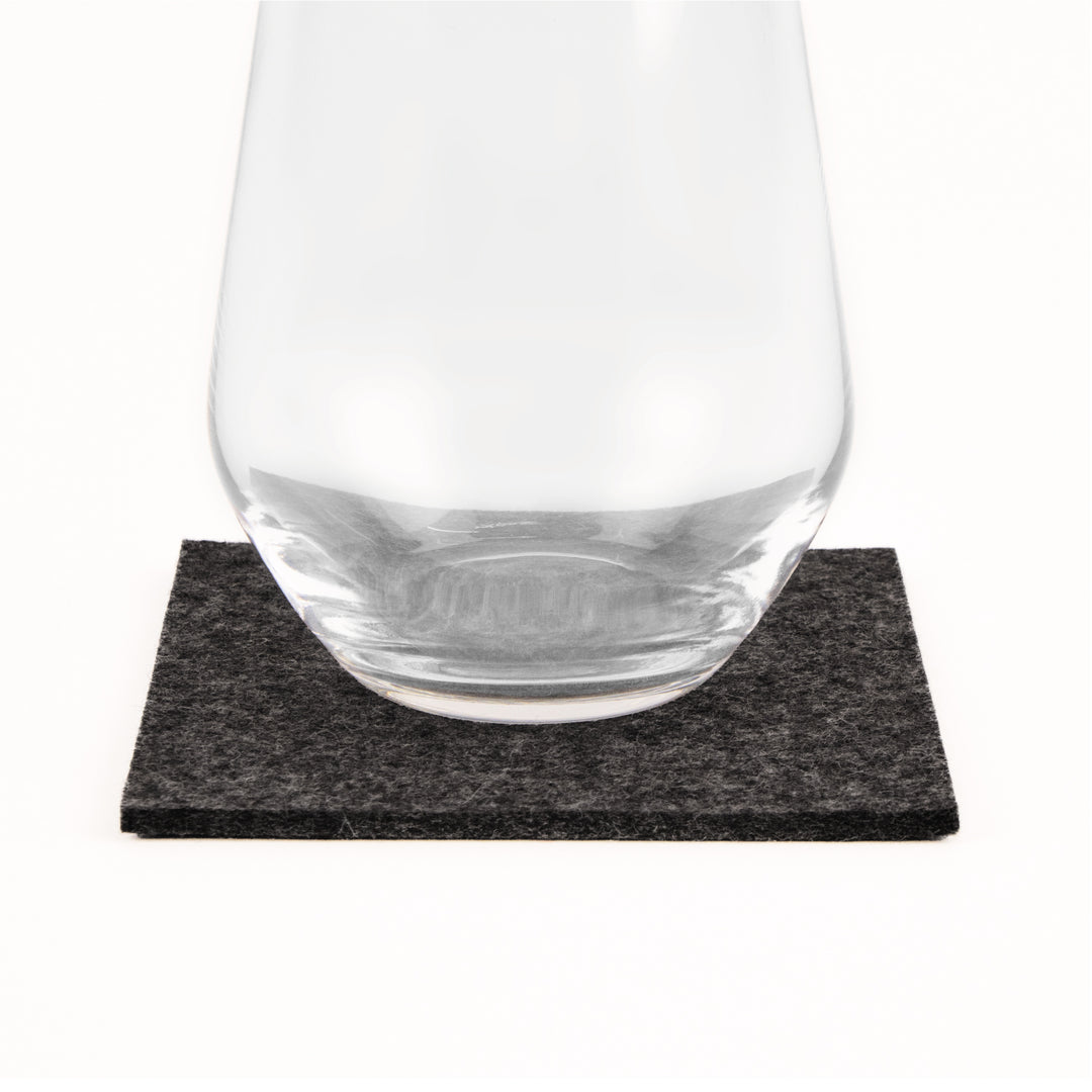 Coasters made of felt design felt (100% wool felt), square, 11 x 11 cm, 3 mm thick, 4 pieces