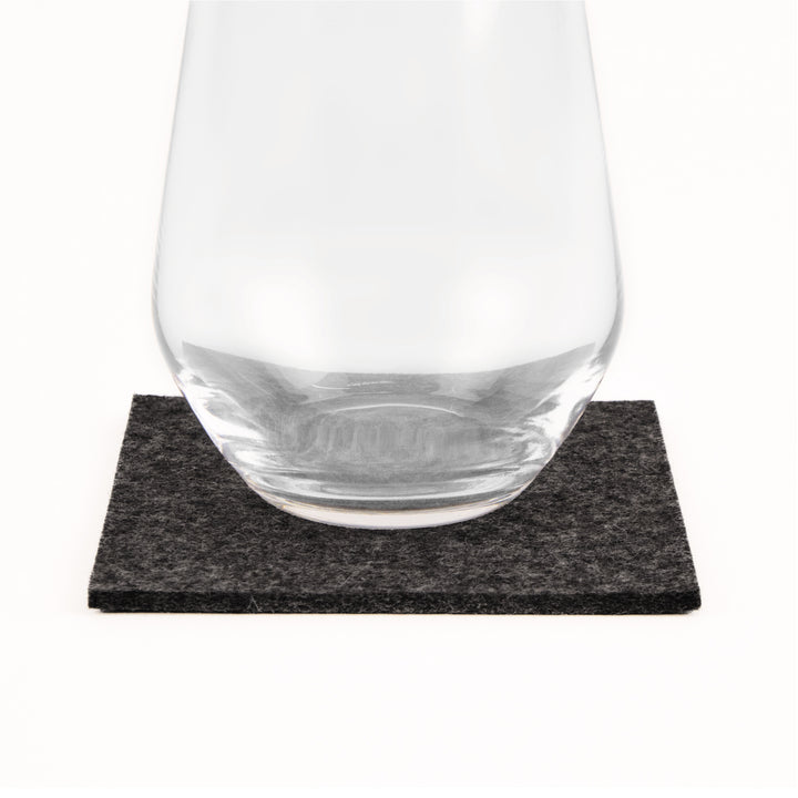 Coasters made of felt design felt (100% wool felt), square, 11 x 11 cm, 3 mm thick, 4 pieces