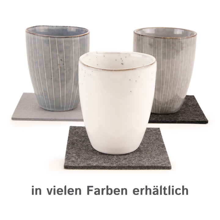 Coasters made of felt design felt (100% wool felt), square, 11 x 11 cm, 3 mm thick, 4 pieces