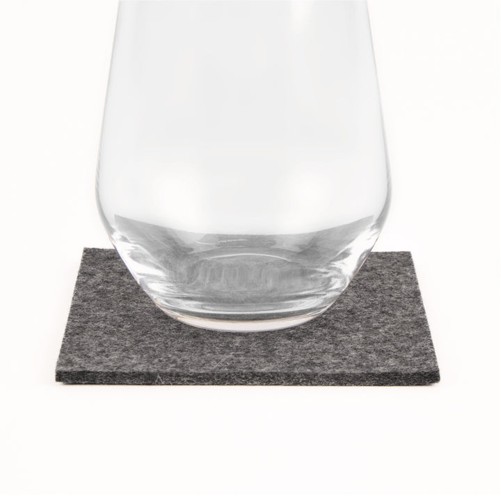 Coasters made of felt design felt (100% wool felt), square, 11 x 11 cm, 3 mm thick, 4 pieces