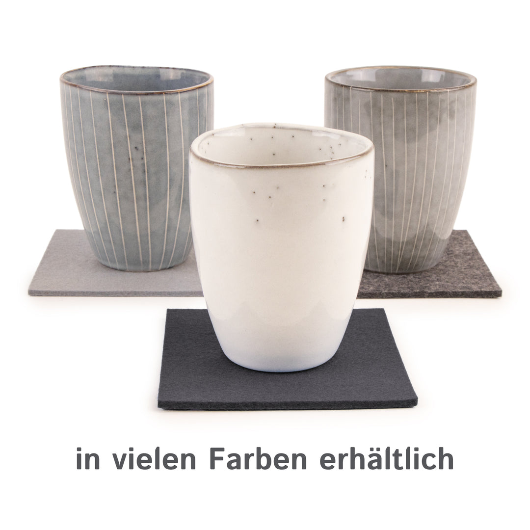 Coasters made of felt design felt (100% wool felt), square, 11 x 11 cm, 3 mm thick, 4 pieces