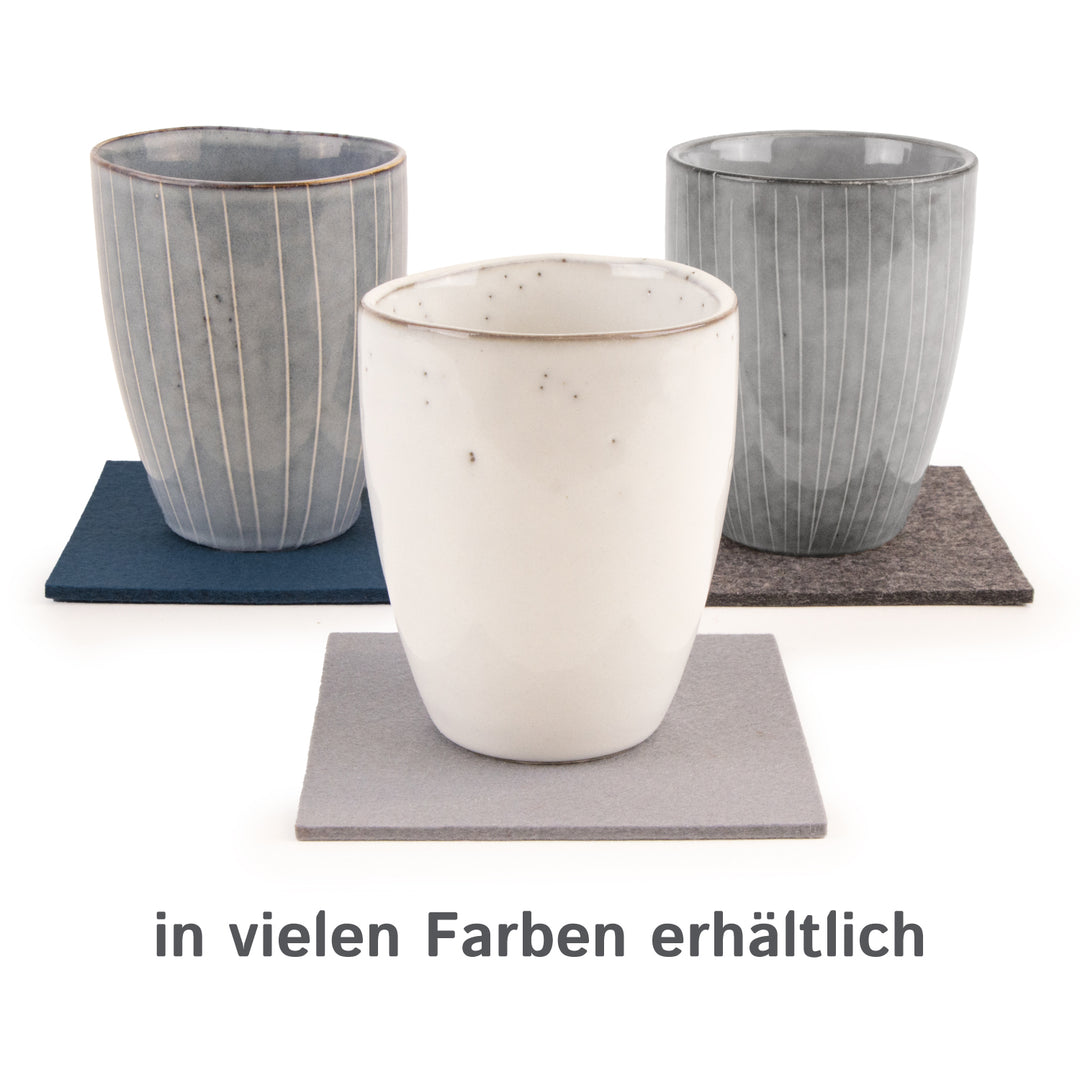 Coasters made of felt design felt (100% wool felt), square, 11 x 11 cm, 3 mm thick, 4 pieces