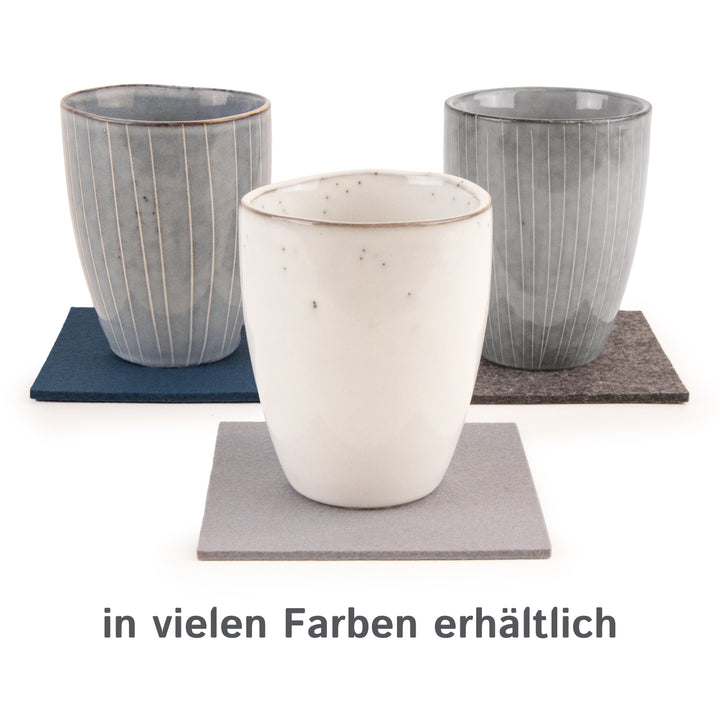 Coasters made of felt design felt (100% wool felt), square, 11 x 11 cm, 3 mm thick, 4 pieces