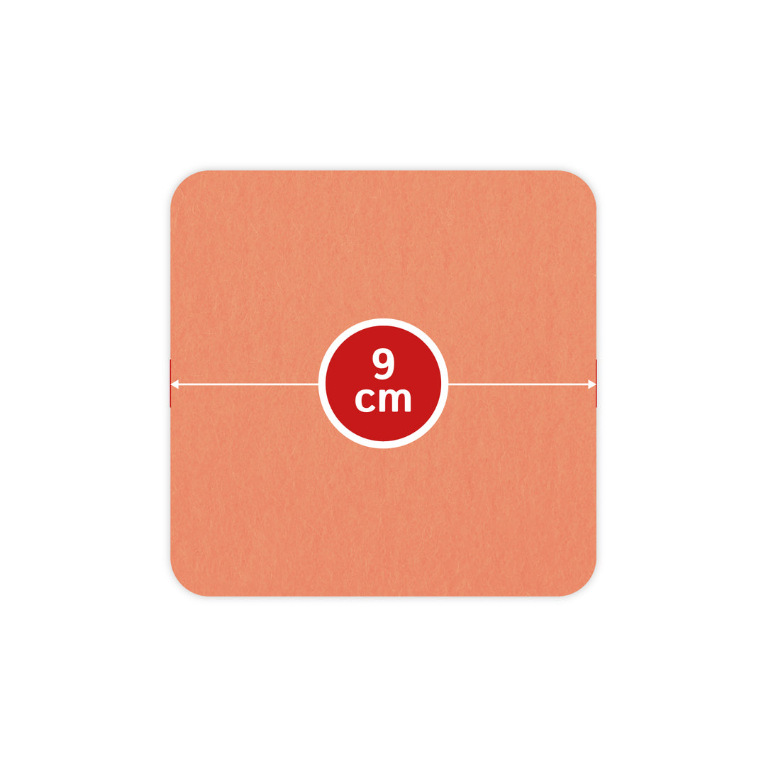 Filz Glasuntersetzer in pastell orange 4 Stück 3mm dick 9x9cm