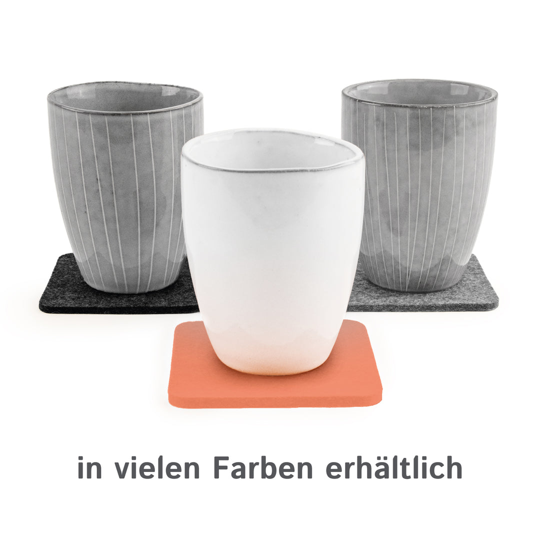 Filz Glasuntersetzer in pastell orange 4 Stück 3mm dick 9x9cm