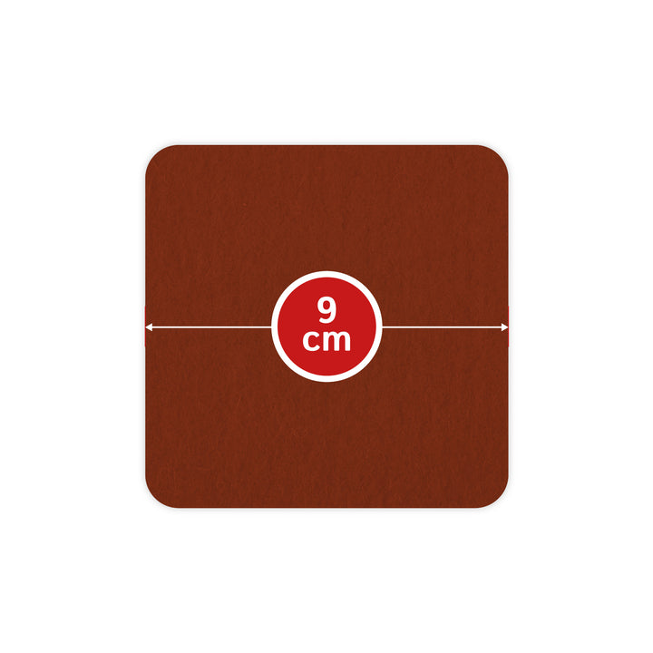 Filz Glasuntersetzer in braunrot 4 Stück 3mm dick 9x9cm