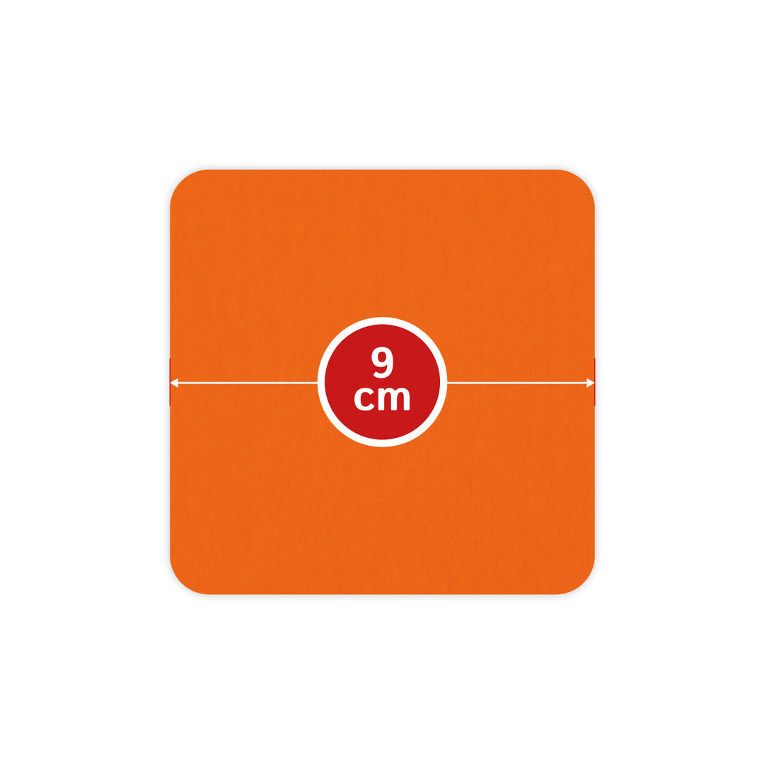 Filz Glasuntersetzer in orange 4 Stück 3mm dick 9x9cm