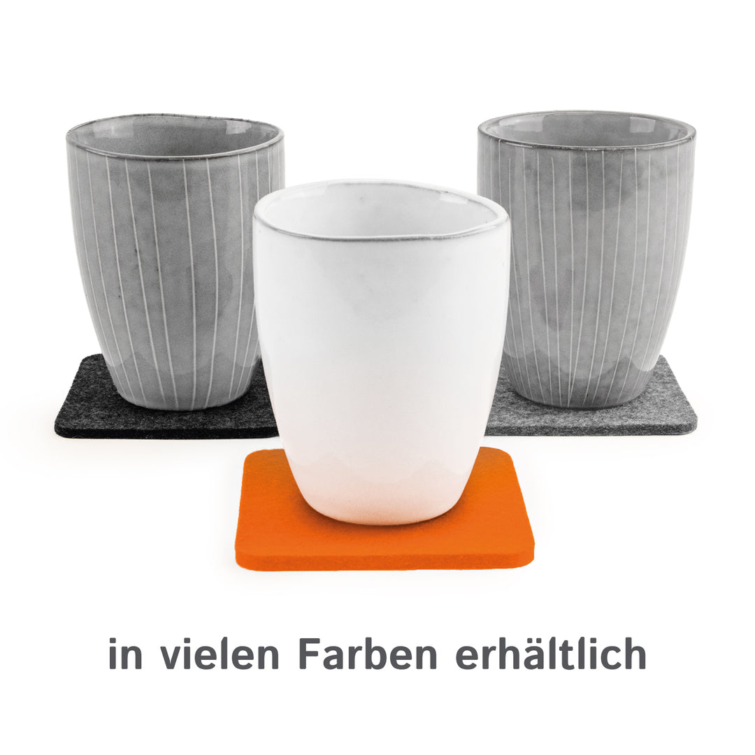 Filz Glasuntersetzer in orange 4 Stück 3mm dick 9x9cm