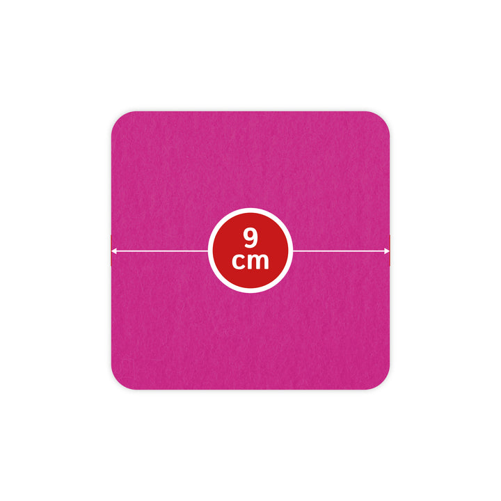 Sous-verres à bière en feutre, coins arrondis, 9 x 9 cm, épaisseur 3 mm, lot de 4