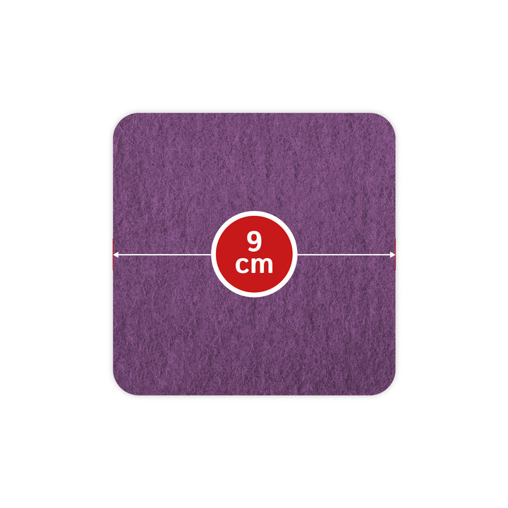 Filz Glasuntersetzer in violett 4 Stück 3mm dick 9x9cm