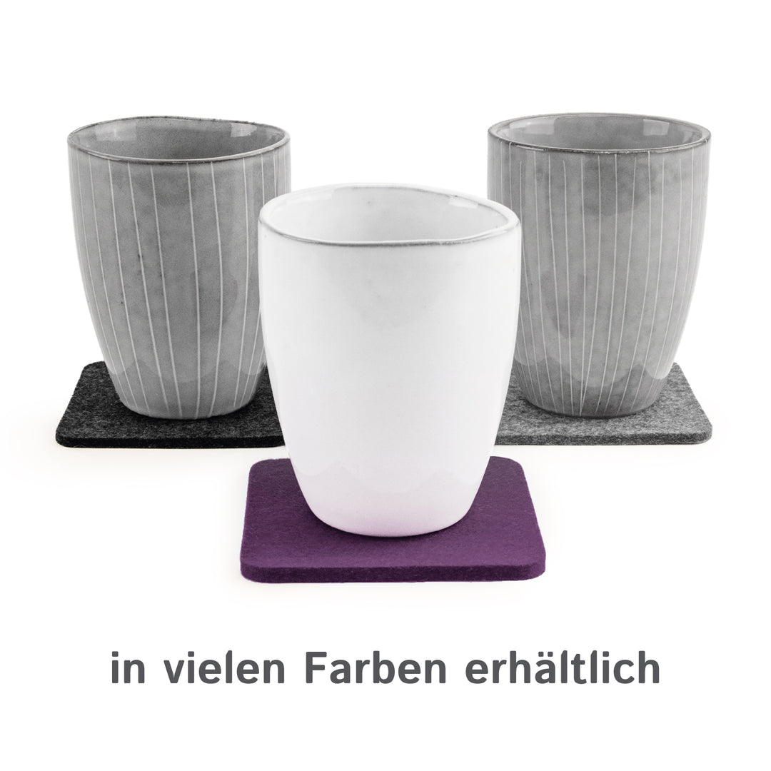 Filz Glasuntersetzer in violett 4 Stück 3mm dick 9x9cm