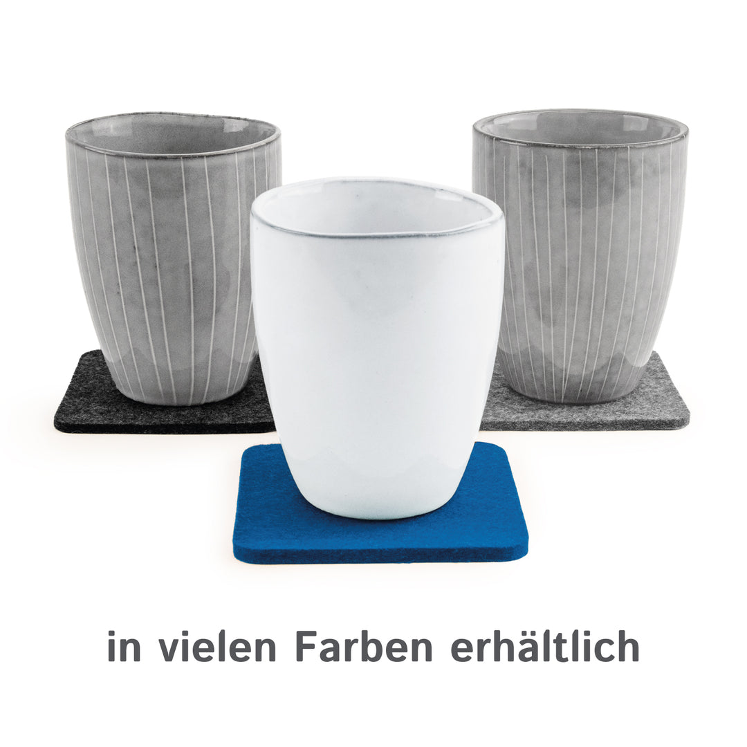 Filz Glasuntersetzer in enzianblau 4 Stück 3mm dick 9x9cm
