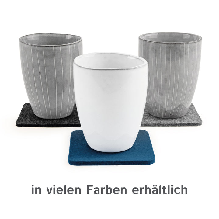 Filz Glasuntersetzer in blau 4 Stück 3mm dick 9x9cm