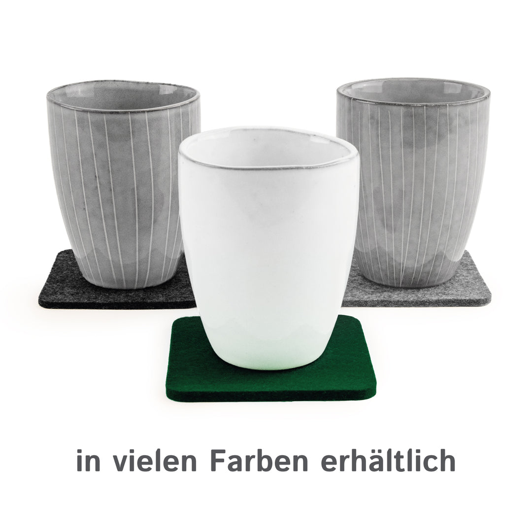 Filz Glasuntersetzer in dunkelgrün 4 Stück 3mm dick 9x9cm