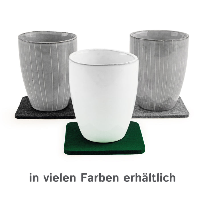 Filz Glasuntersetzer in dunkelgrün 4 Stück 3mm dick 9x9cm