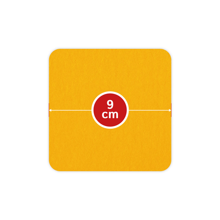 Filz Glasuntersetzer in gelb 4 Stück 3mm dick 9x9cm