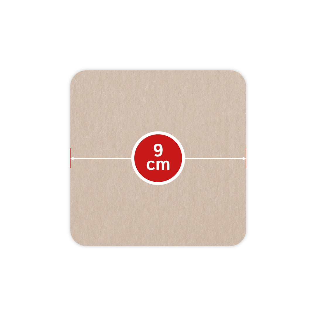 Filz Glasuntersetzer in sand 4 Stück 3mm dick 9x9cm