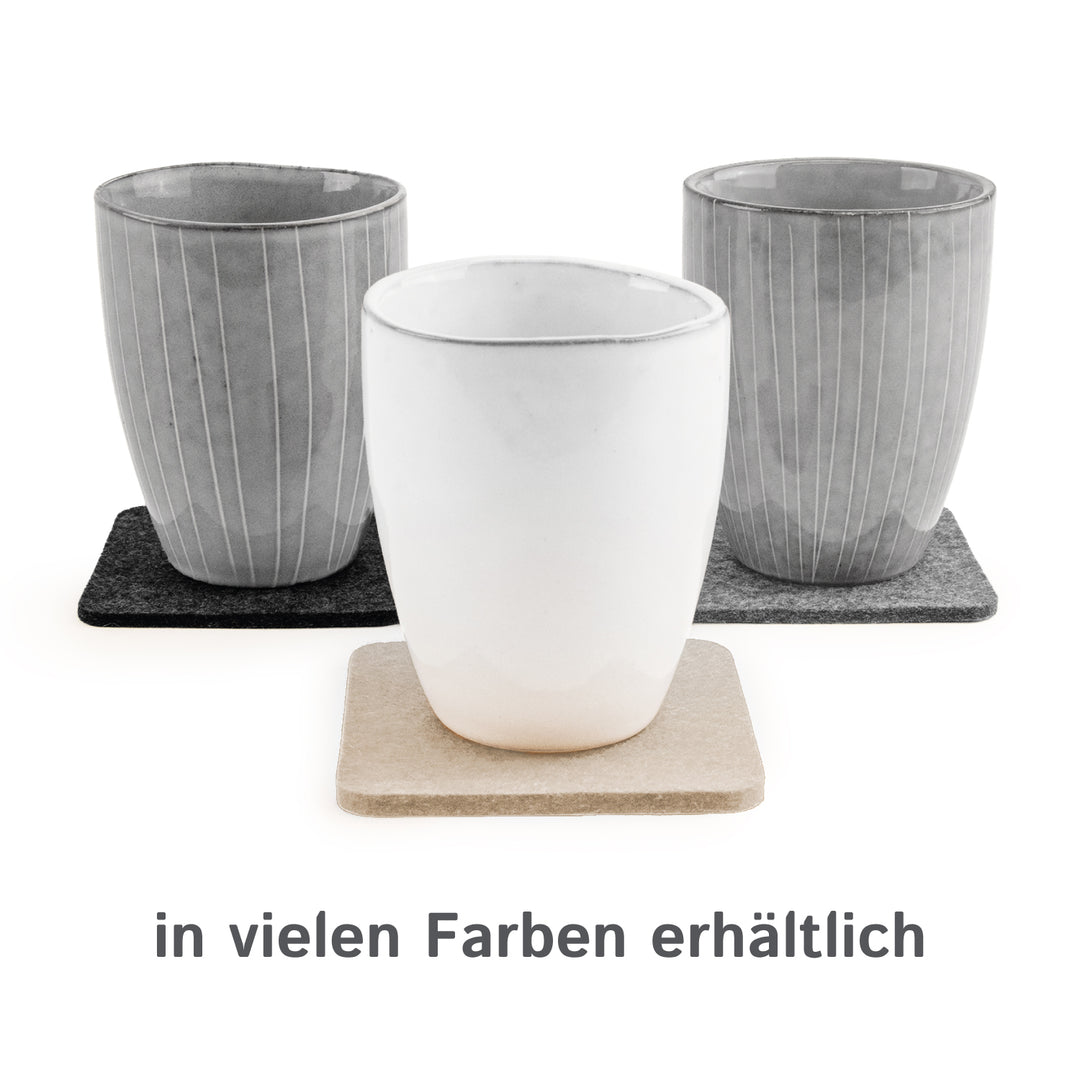 Filz Glasuntersetzer in sand 4 Stück 3mm dick 9x9cm