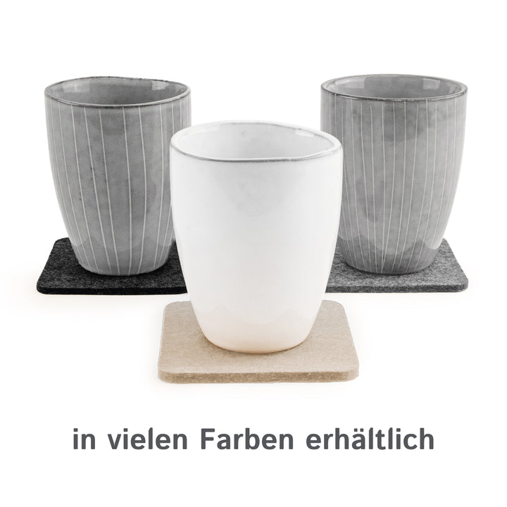 Filz Glasuntersetzer in sand 4 Stück 3mm dick 9x9cm