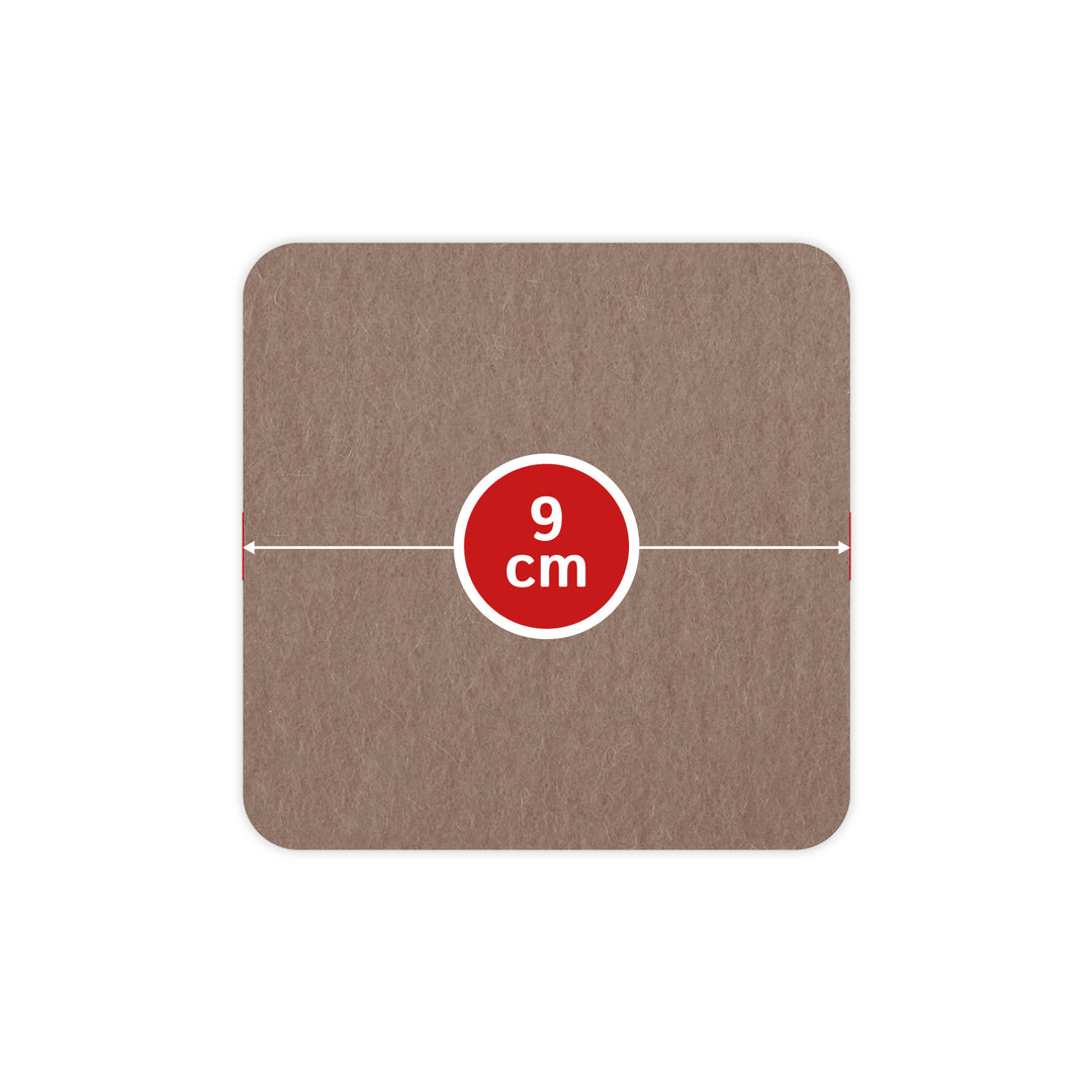 Filz Glasuntersetzer in cappuccino 4 Stück 3mm dick 9x9cm