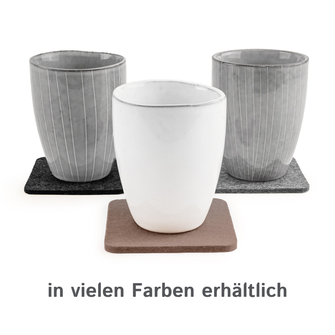 Filz Glasuntersetzer in cappuccino 4 Stück 3mm dick 9x9cm